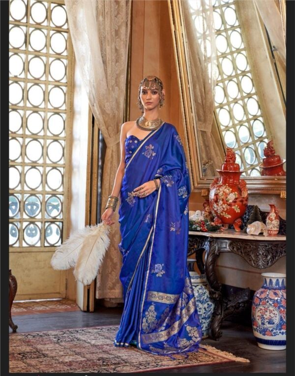 Rajtex Kanthkala Flora Satin Handloom Fancy Sarees Collection - Image 2