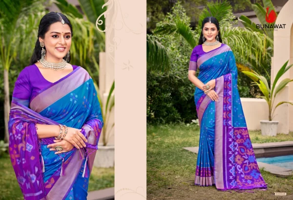 Bunawat Pochampalli Silk Vol 2 Festive Wear Silk Saree Catalog Collection - Image 7