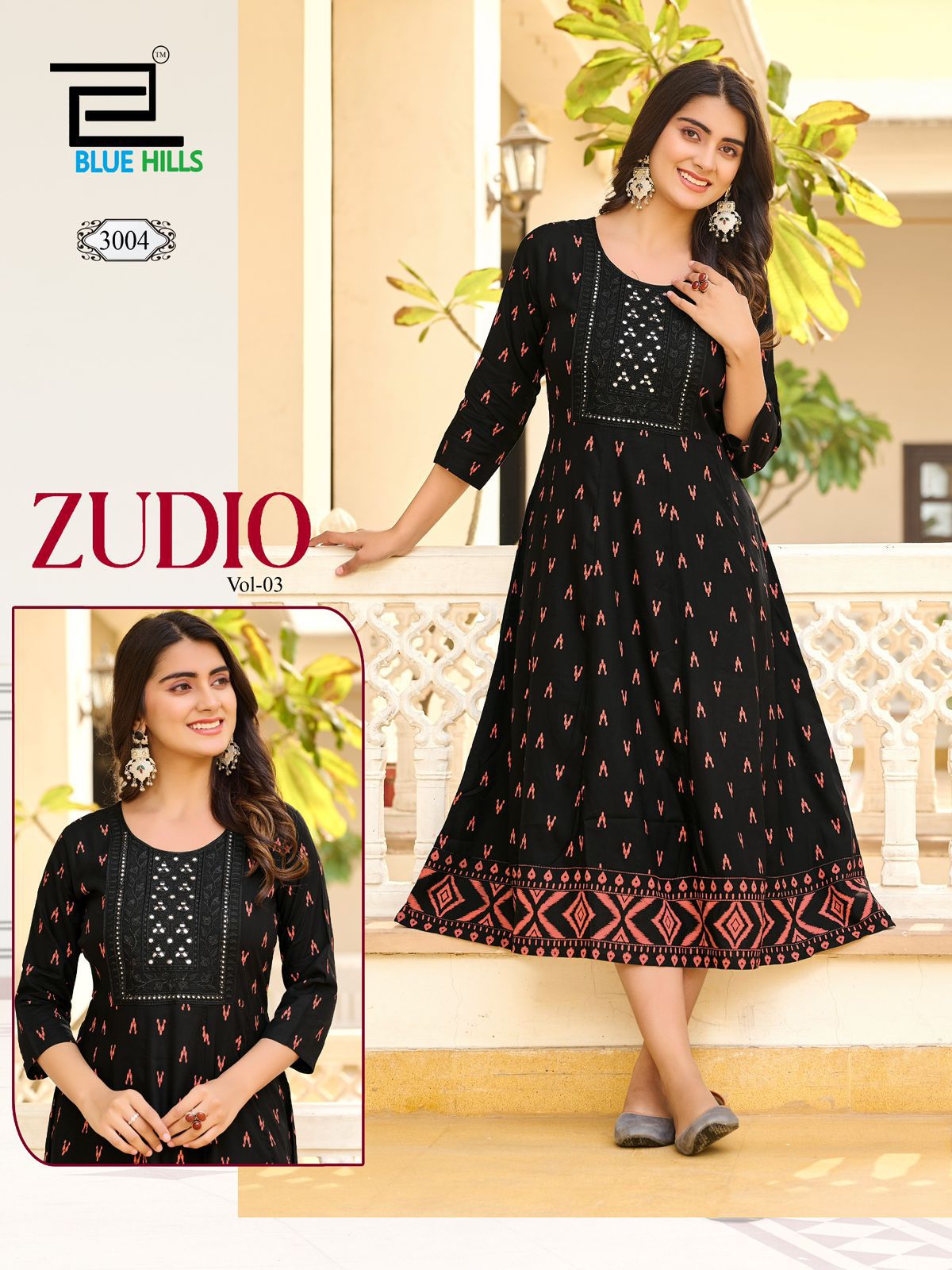 Blue Hills Zudio Vol 3 Rayon Printed Anarkali Kurti Catalog Collection Wholesale - Image 9