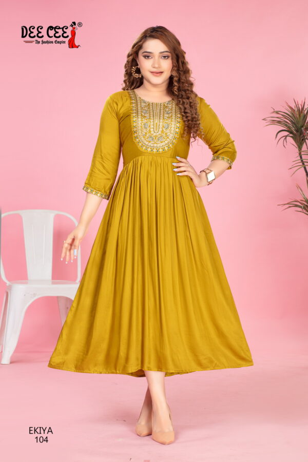 Deecee Ekiya Fancy Gaji Silk Anarkali Kurti Catalog Collection - Image 7