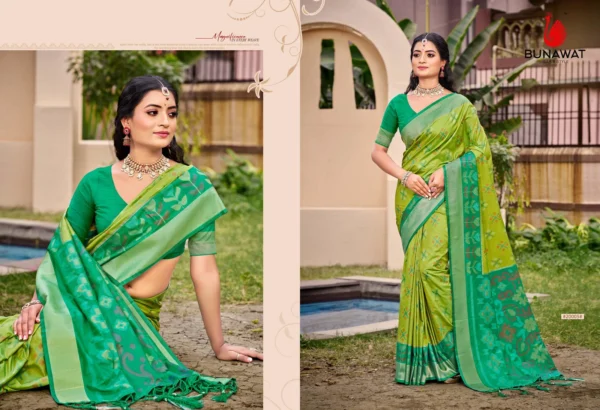 Bunawat Pochampalli Silk Vol 2 Festive Wear Silk Saree Catalog Collection - Image 8