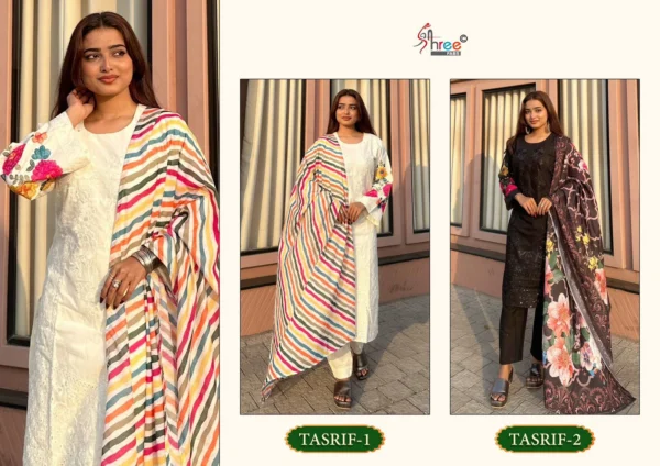 Shree Tasrif 1 And 2 Cambric Cotton Pakistani Salwar Kameez Catalog Collection Wholesale Dealer - Image 2