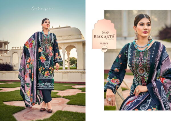 Riaz Arts Musafir Vol 15 Lawn Digital Printed Dress Material Collection Catalog - Image 12