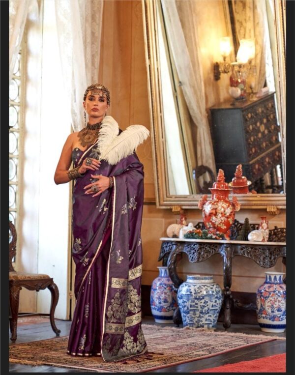 Rajtex Kanthkala Flora Satin Handloom Fancy Sarees Collection - Image 8