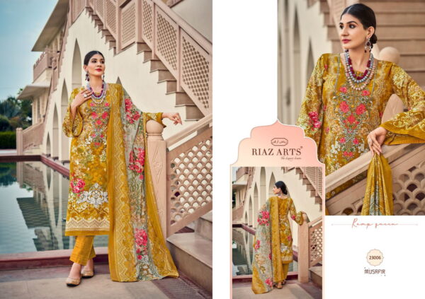 Riaz Arts Musafir Vol 15 Lawn Digital Printed Dress Material Collection Catalog - Image 9