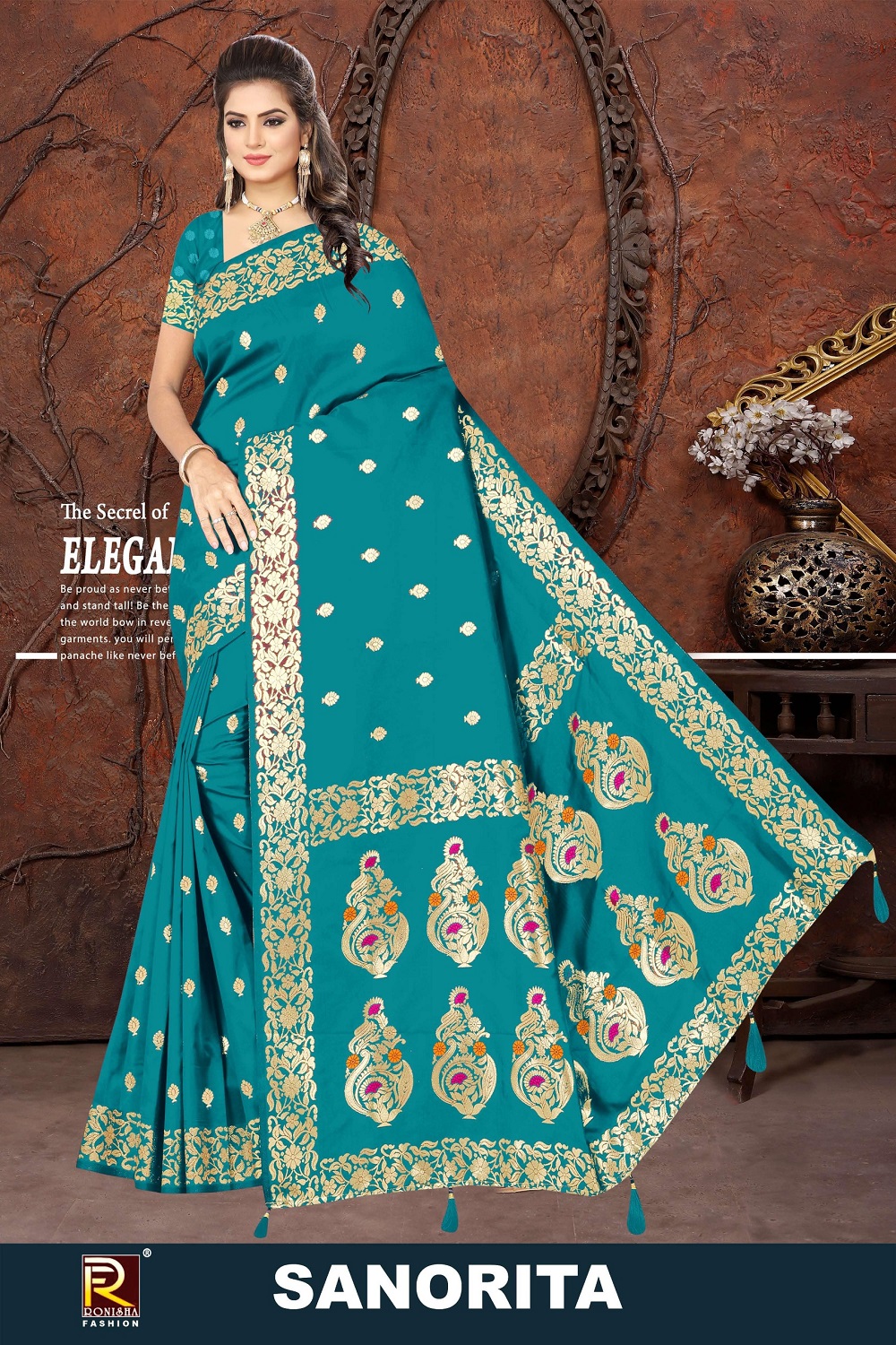 Ronisha Sanorita Gorgeouse Silk Saree Collection Wholesale - Image 6