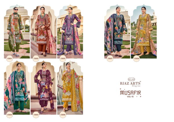 Riaz Arts Musafir Vol 15 Lawn Digital Printed Dress Material Collection Catalog - Image 10