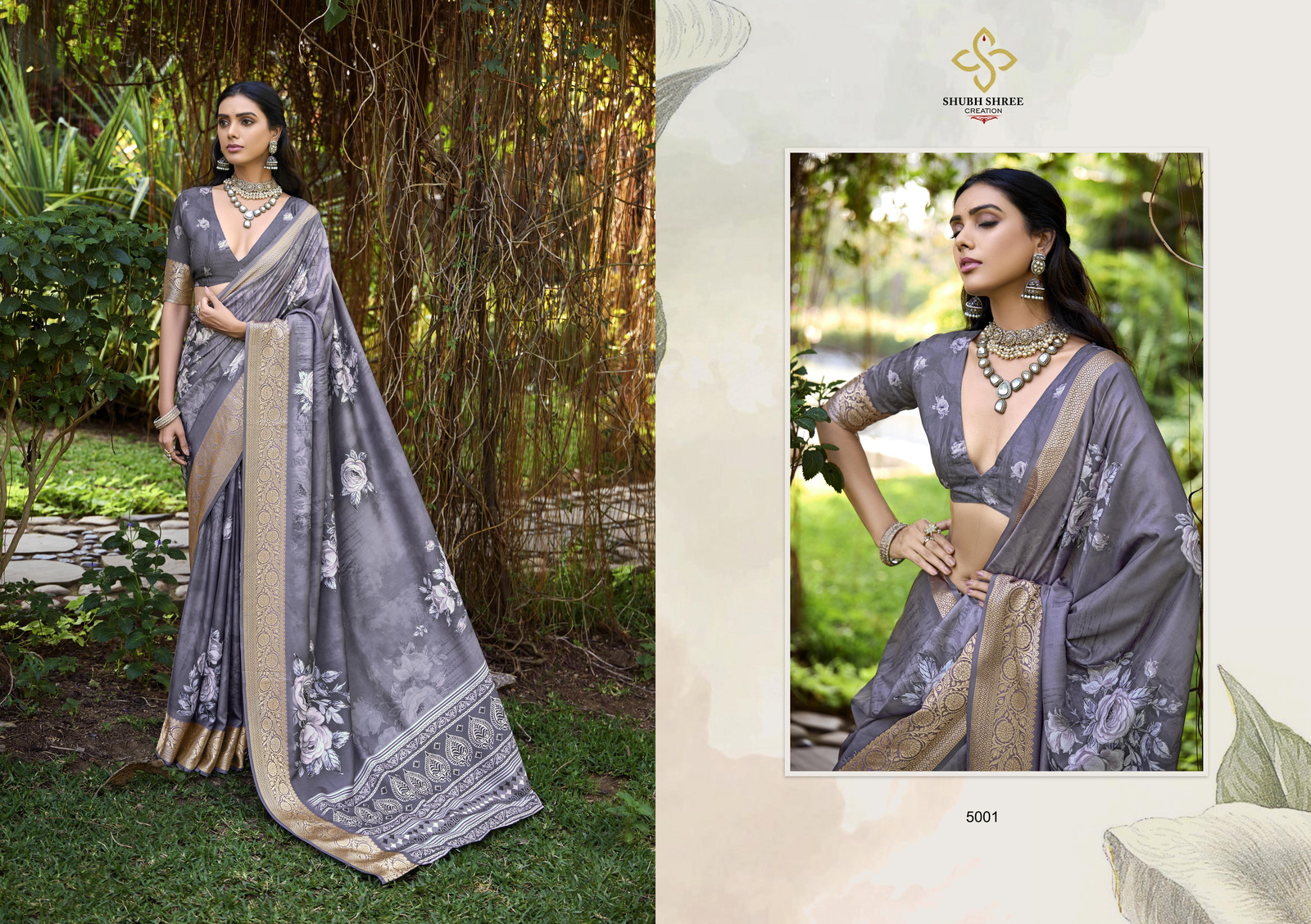 Shubh Shree Scarlet 5 Velvet Tusser Silk Saree Collection Wholesale Supplier - Image 4