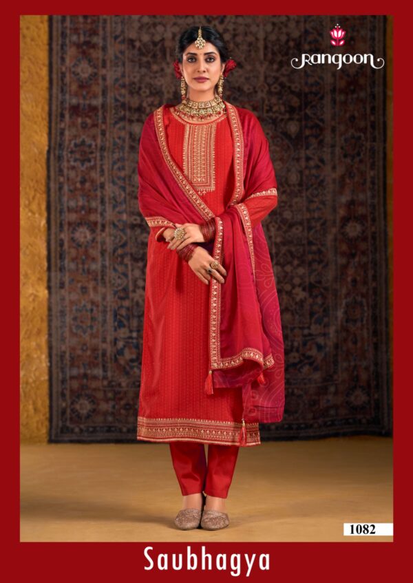 Rangoon Saubhagya Silk Kurti Bottom With Dupatta Catalog Collection Wholesale Supplier - Image 3