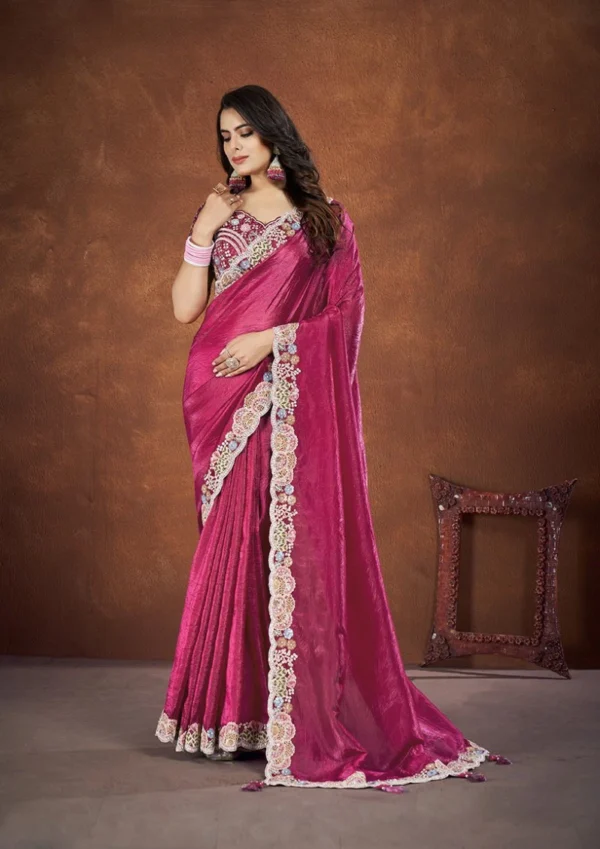 Mahotsav Mohmanthan Saha Saki 24003 Banarasi Crush Silk Festival Saree Catalog Collection Wholesale