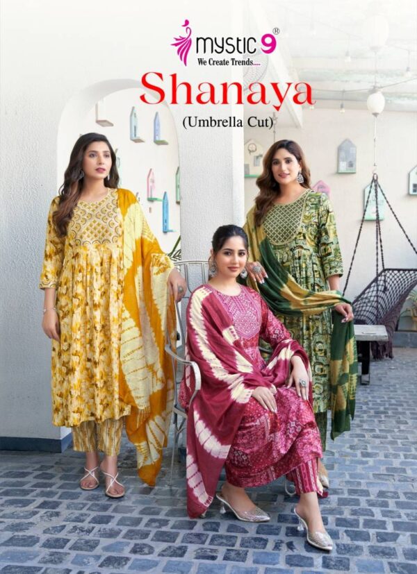 Mystic 9 Shanaya Vol 7 Rayon Kurti Bottom With Dupatta Catalog Collection Wholesale Exporter