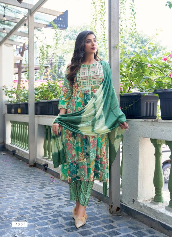 Mystic 9 Shanaya Vol 7 Rayon Kurti Bottom With Dupatta Catalog Collection Wholesale Exporter - Image 3