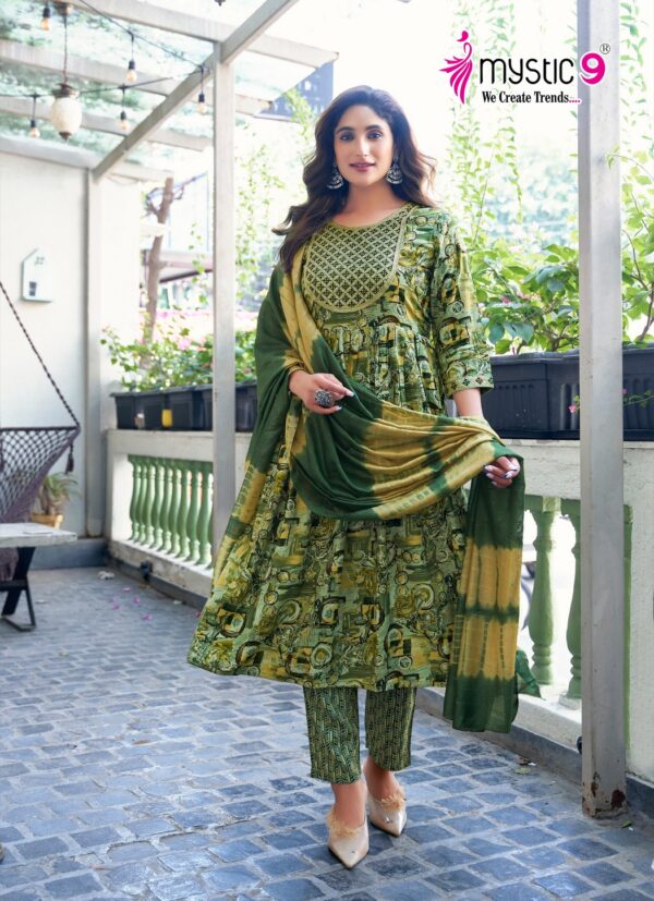 Mystic 9 Shanaya Vol 7 Rayon Kurti Bottom With Dupatta Catalog Collection Wholesale Exporter - Image 6