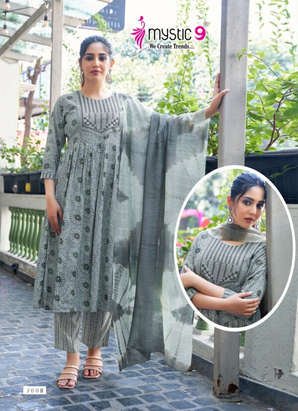 Mystic 9 Shanaya Vol 7 Rayon Kurti Bottom With Dupatta Catalog Collection Wholesale Exporter - Image 7