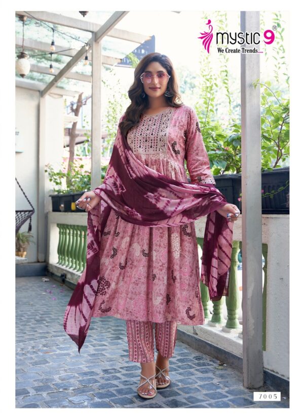Mystic 9 Shanaya Vol 7 Rayon Kurti Bottom With Dupatta Catalog Collection Wholesale Exporter - Image 8
