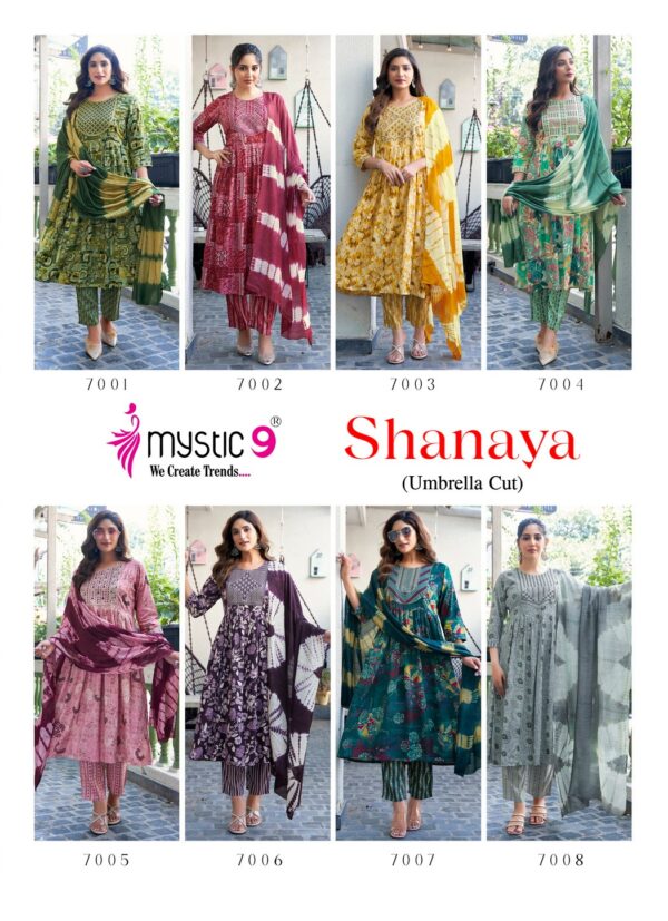 Mystic 9 Shanaya Vol 7 Rayon Kurti Bottom With Dupatta Catalog Collection Wholesale Exporter - Image 10