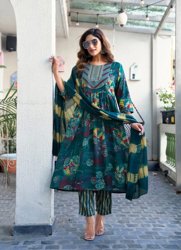 Mystic 9 Shanaya Vol 7 Rayon Kurti Bottom With Dupatta Catalog Collection Wholesale Exporter - Image 9
