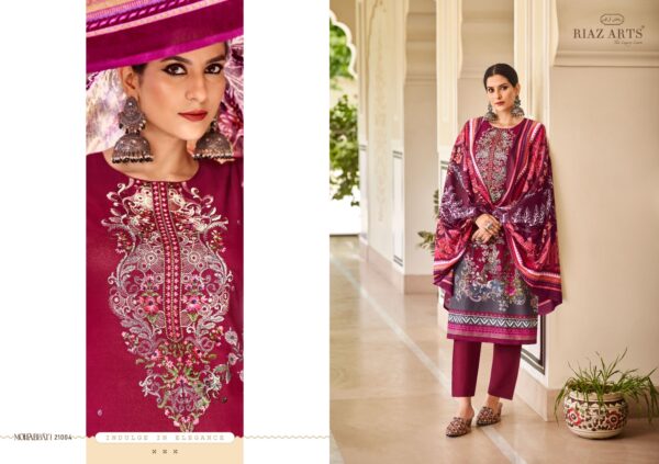 Riaz Arts Mohabbat Karachi Lawn Digital Printed Dress Material Catalog Collection Wholesale Supplier - Image 3