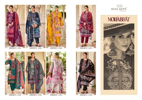 Riaz Arts Mohabbat Karachi Lawn Digital Printed Dress Material Catalog Collection Wholesale Supplier - Image 10