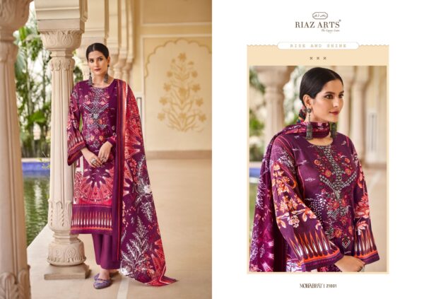 Riaz Arts Mohabbat Karachi Lawn Digital Printed Dress Material Catalog Collection Wholesale Supplier - Image 5