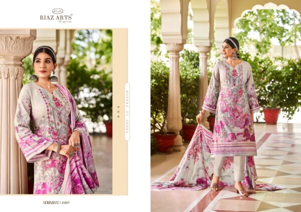 Riaz Arts Mohabbat Karachi Lawn Digital Printed Dress Material Catalog Collection Wholesale Supplier - Image 6
