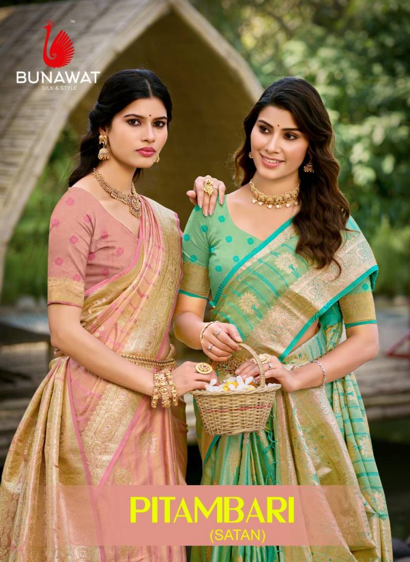 Bunawat Pitambari Festive Wear Satin Silk Saree Catalog Collection Dealer