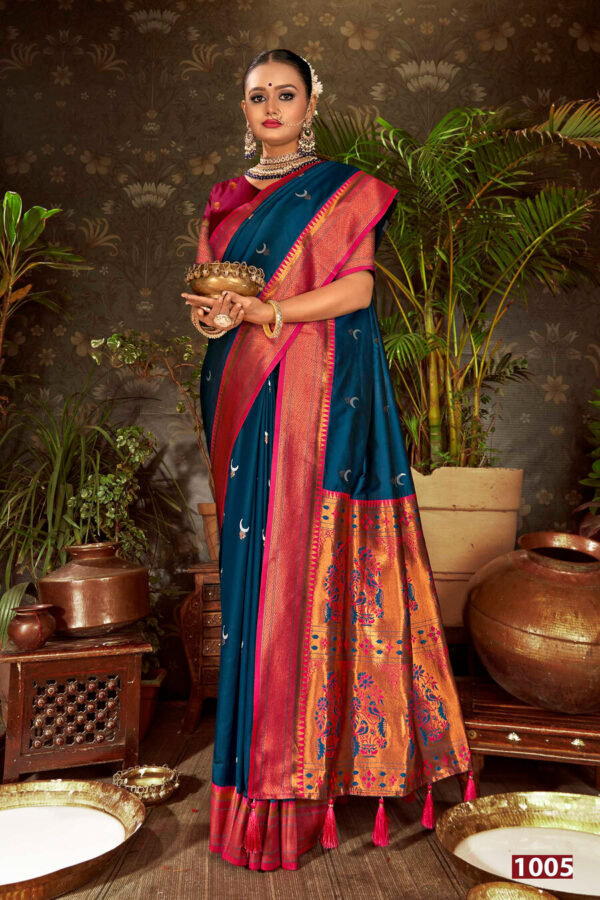 Saroj Jhumka Chand Saroski Beautiful Silk Saree Catalog Collection Wholesale - Image 3