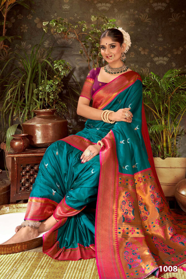 Saroj Jhumka Chand Saroski Beautiful Silk Saree Catalog Collection Wholesale - Image 4