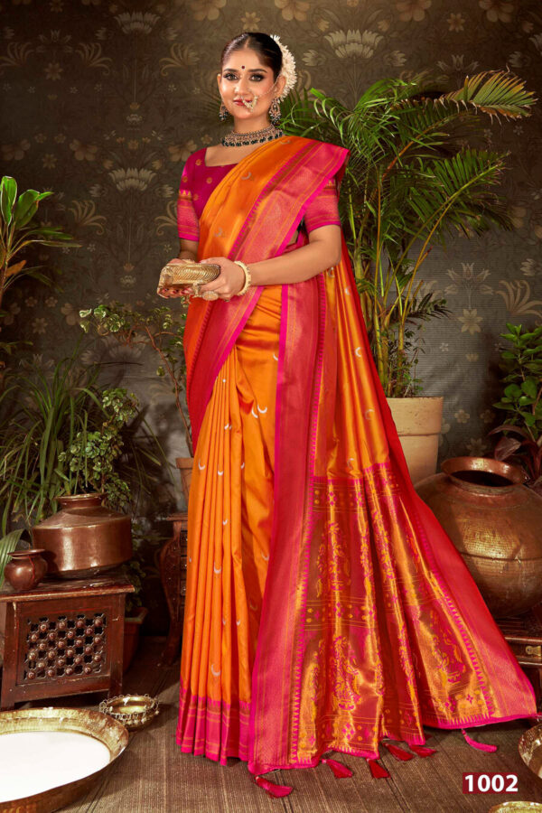 Saroj Jhumka Chand Saroski Beautiful Silk Saree Catalog Collection Wholesale - Image 5