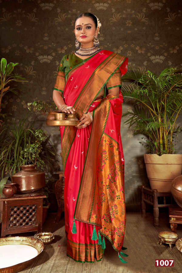 Saroj Jhumka Chand Saroski Beautiful Silk Saree Catalog Collection Wholesale - Image 7