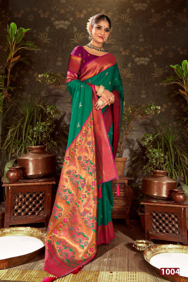 Saroj Jhumka Chand Saroski Beautiful Silk Saree Catalog Collection Wholesale - Image 8