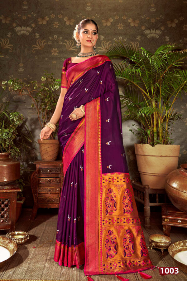 Saroj Jhumka Chand Saroski Beautiful Silk Saree Catalog Collection Wholesale - Image 9
