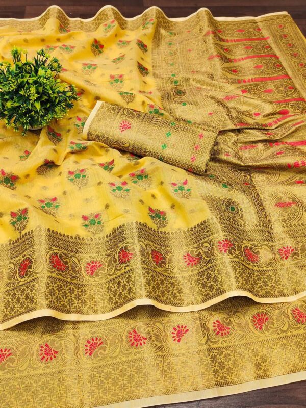 Nx 149 Soft Cotton With Meenakari Weaving Border Saree Catalog Collection Exporter - Image 3