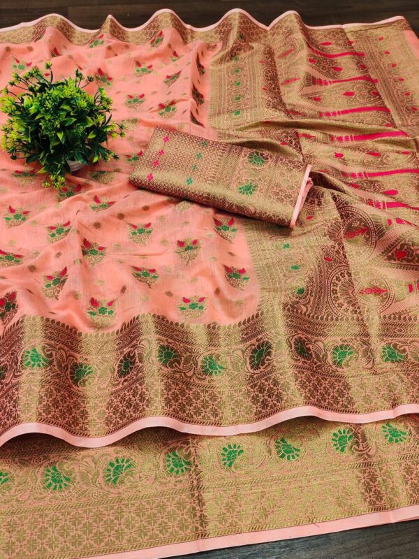 Nx 149 Soft Cotton With Meenakari Weaving Border Saree Catalog Collection Exporter - Image 4