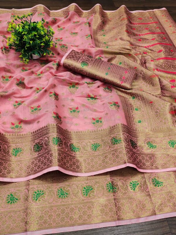 Nx 149 Soft Cotton With Meenakari Weaving Border Saree Catalog Collection Exporter - Image 5
