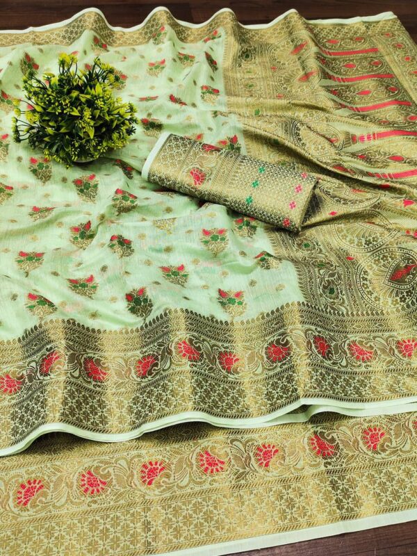 Nx 149 Soft Cotton With Meenakari Weaving Border Saree Catalog Collection Exporter - Image 7