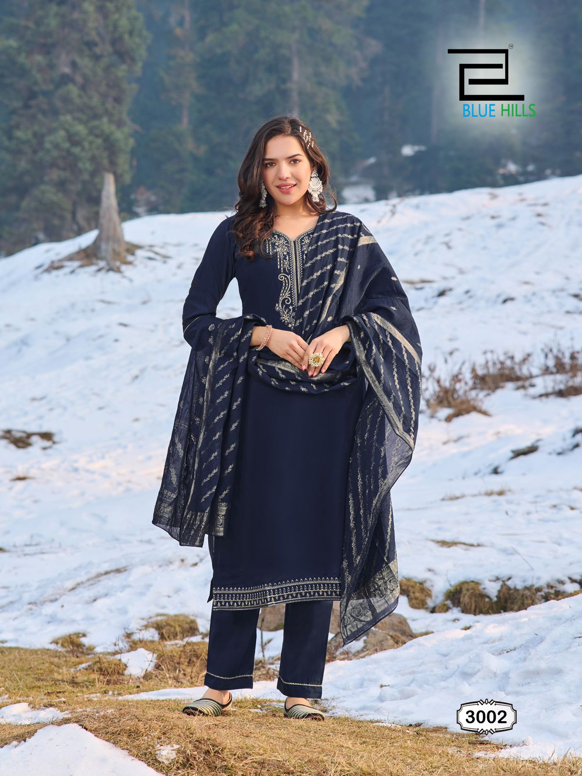 Blue Hills Jhanvi Vol 3 Roman Silk Kurti Bottom With Dupatta Catalog Collection Wholesale Dealer - Image 4