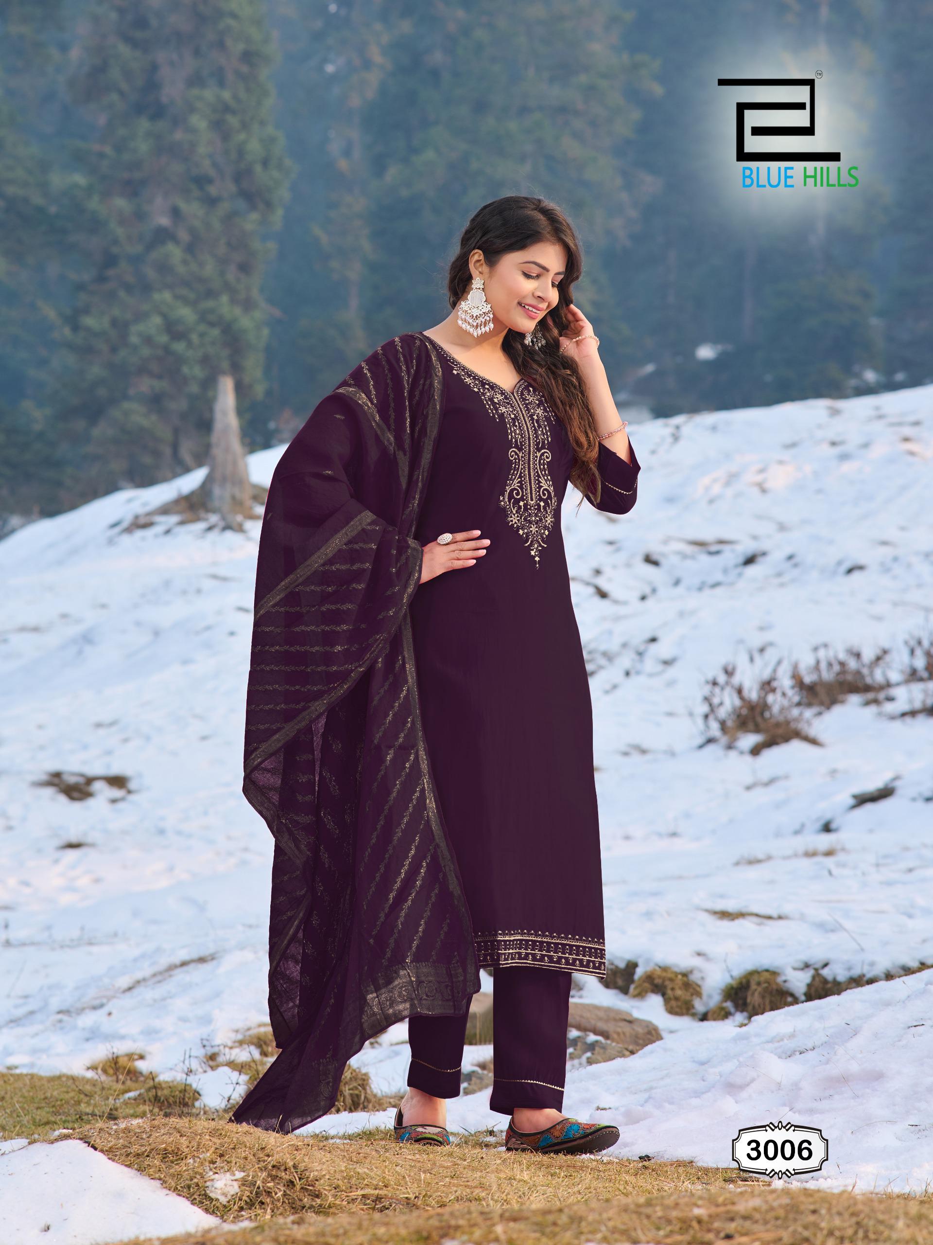 Blue Hills Jhanvi Vol 3 Roman Silk Kurti Bottom With Dupatta Catalog Collection Wholesale Dealer - Image 2