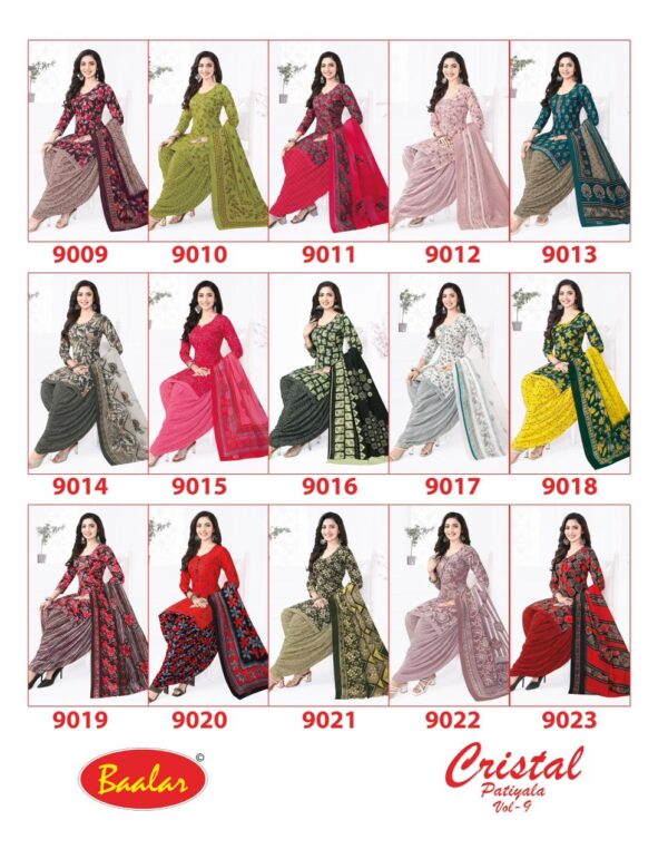 Baalar Cristal Vol 09 Cotton Printed Fancy Dress Material Collection Wholesale Catalog - Image 8