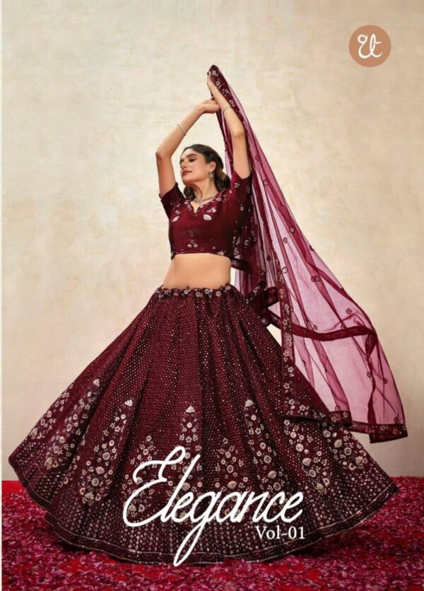 Elegance Vol 1 Designer Silk Lehenga Choli Catalog Collection Wholesale