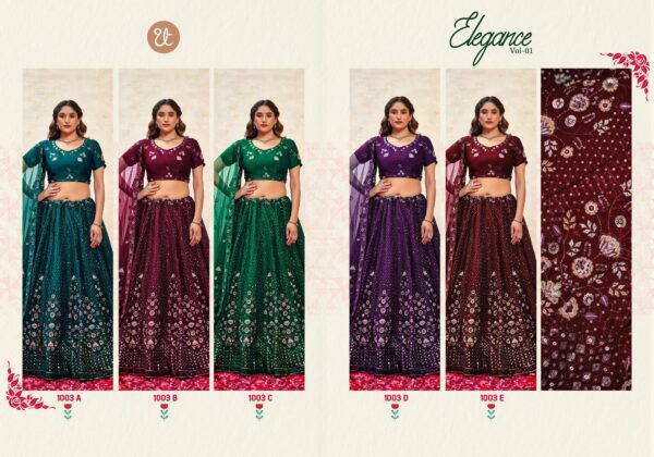 Elegance Vol 1 Designer Silk Lehenga Choli Catalog Collection Wholesale - Image 7