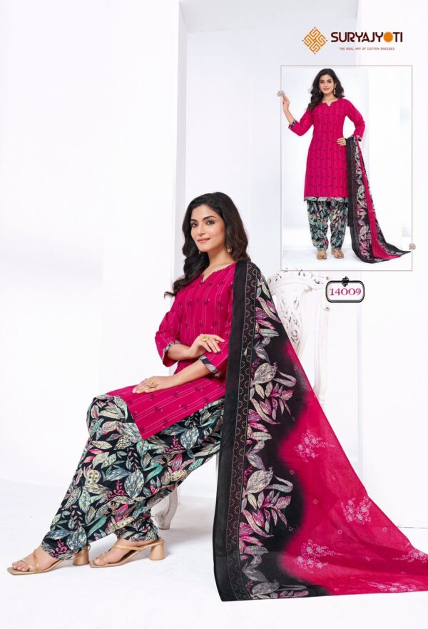 Suryajyoti Trendy Patiyala Vol 14 Cotton Printed Dress Material Catalog Collection Wholesale - Image 3