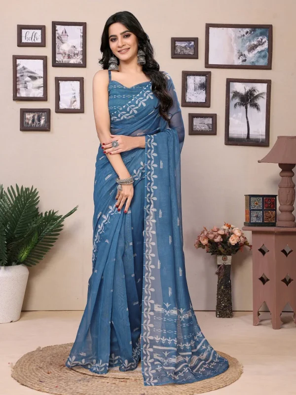 Meera 248 Party Wear Printed Cotton Saree Catalog Collection Wholesale - Image 2