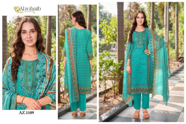 Alzohaib Az 1106 To 1111 Cotton Embroidered Pakistani Salwar Suits Wholesale - Image 2