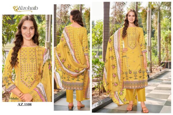 Alzohaib Az 1106 To 1111 Cotton Embroidered Pakistani Salwar Suits Wholesale - Image 4