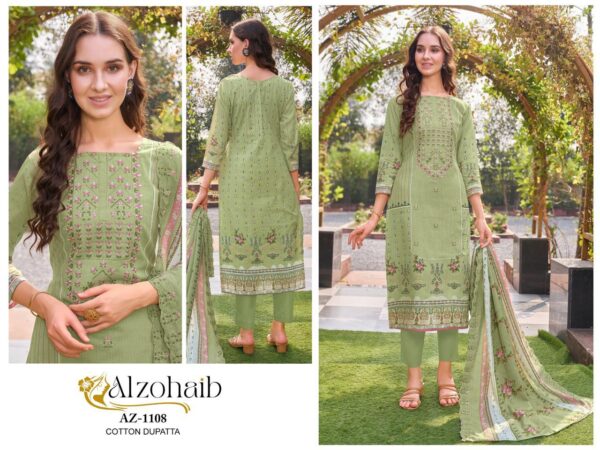 Alzohaib Az 1106 To 1111 Cotton Embroidered Pakistani Salwar Suits Wholesale - Image 5