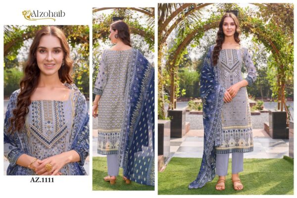 Alzohaib Az 1106 To 1111 Cotton Embroidered Pakistani Salwar Suits Wholesale - Image 7