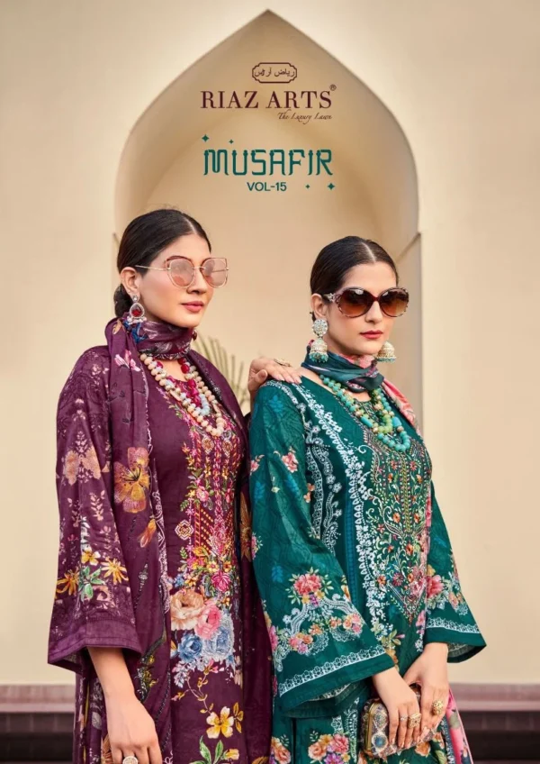 Riaz Arts Musafir Vol 15 Lawn Digital Printed Dress Material Collection Catalog