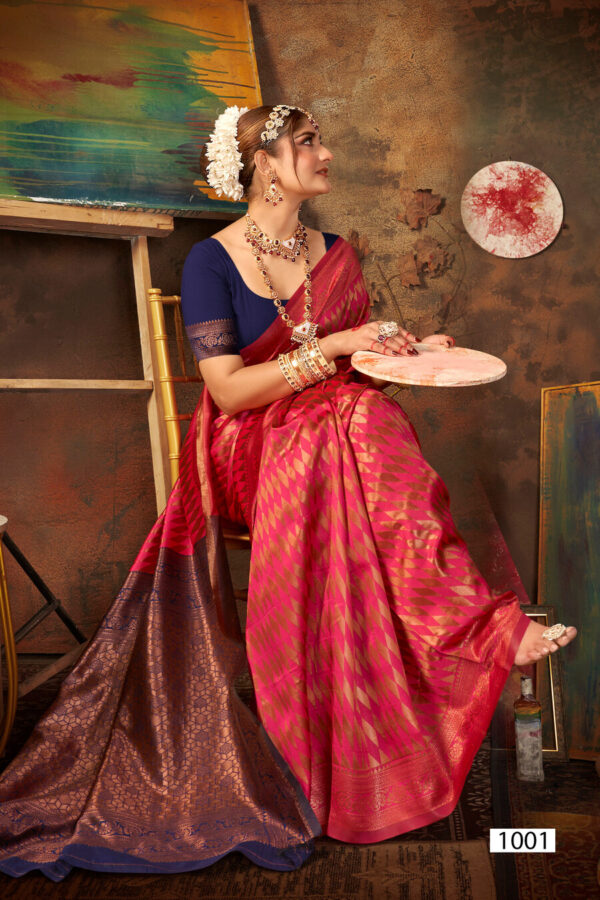 Saroj Khazana Silk Vol 4 Festive Wear Silk Saree Collection Wholesale Catalog - Image 8