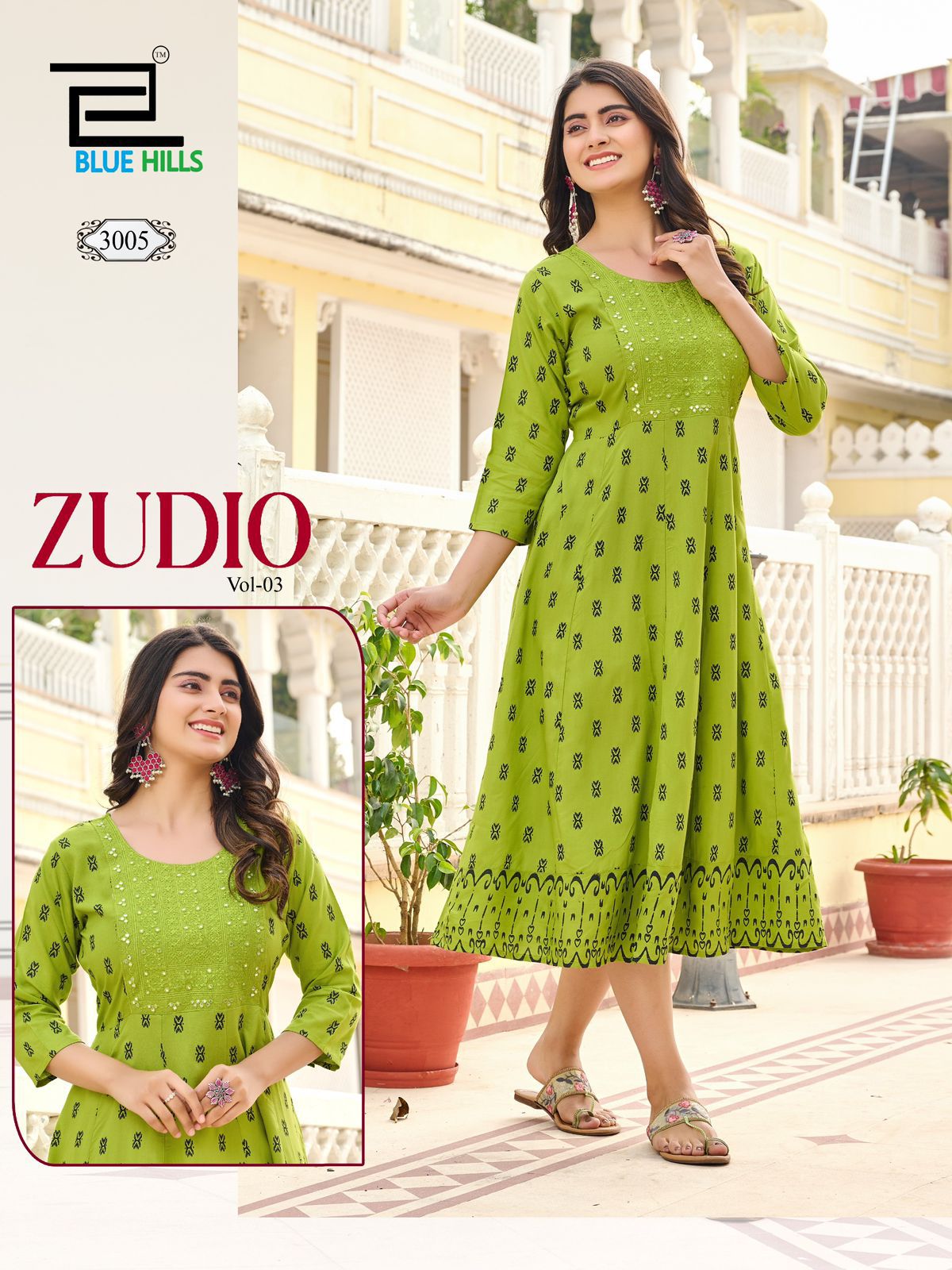 Blue Hills Zudio Vol 3 Rayon Printed Anarkali Kurti Catalog Collection Wholesale - Image 10